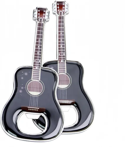 Miniatura 14 de Abridor de botellas de cerveza, 2 piezas, abridor de botellas en forma de guitarra, regalo de guitarra, accesorios de cocina para bebedores, amantes