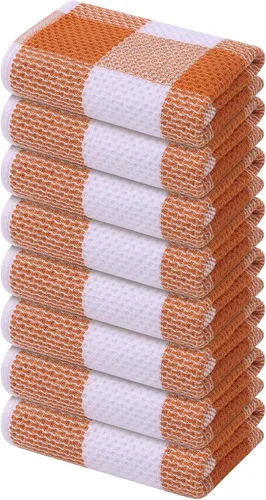Miniatura 52 de Mordimy Toallas de cocina 100% algodón con tejido de gofre, 13 x 28 pulgadas, paños de cocina súper suaves y absorbentes para secar platos, paquete
