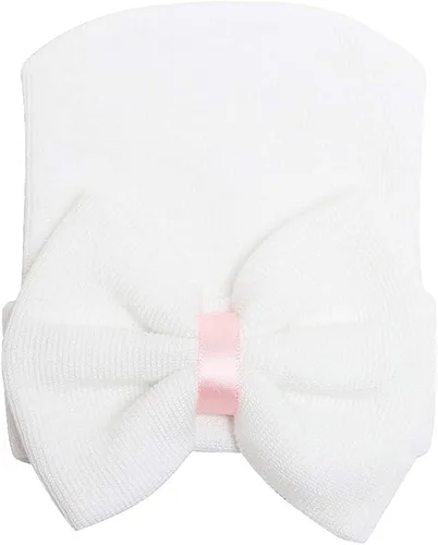 Miniatura 2 de DRESHOW BQUBO Newborn Hospital Hat Infant Baby Hat Cap with Big Bow Soft Cute Knot Nursery Beanie