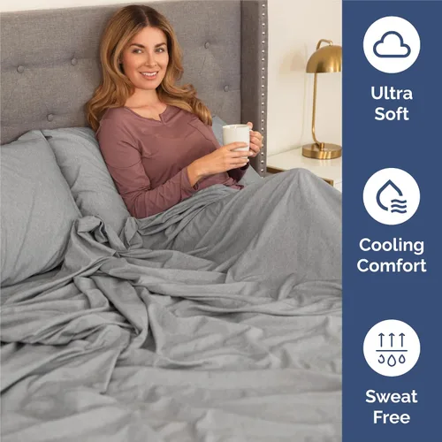 Miniatura 4 de Juego de sábanas King de 6 piezas, cómodo, transpirable y refrescante, juego de ropa de cama suave de lujo para hotel con bolsillos de 8 a 16 40