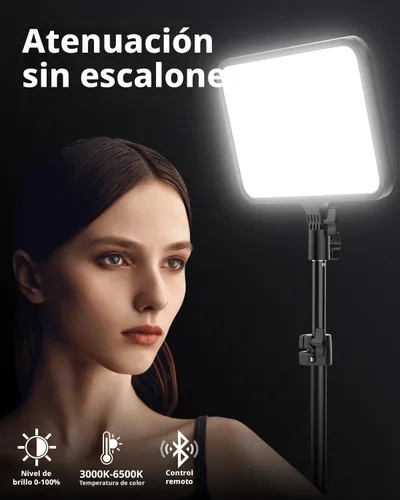 Miniatura 3 de UBeesize Kit de luz de video LED, iluminación de fotografía, luces de estudio de 13 pulgadas con soporte de trípode de 65 pulgadas y soportes