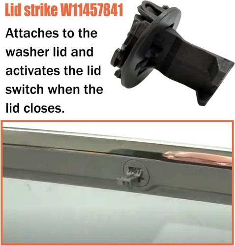 Miniatura 3 de Reemplazo de cerradura de tapa de lavadora Maytag - Piezas de cierre de puerta de lavadora Whirlpool W11457841 W11091027 4959179 AP6987306
