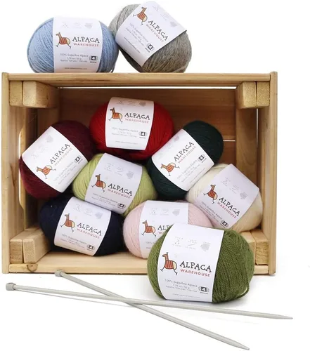 Miniatura 7 de Juego de 3 madejas de 100% lana de alpaca, peso DK, celestial, suave y perfecto para tejer y tejer a ganchillo (morado, DK)