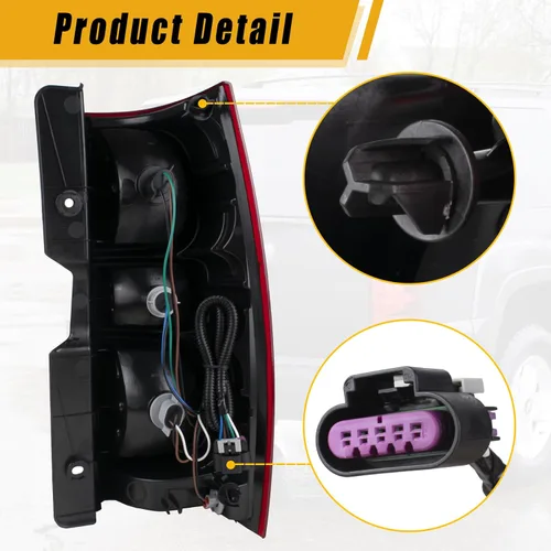 Miniatura 3 de Luz trasera derecha del lado del pasajero Boine Compatible con 2007-2014 Chevy Tahoe Suburban 1500 2500 Carcasa de luz trasera de freno Reemplaza