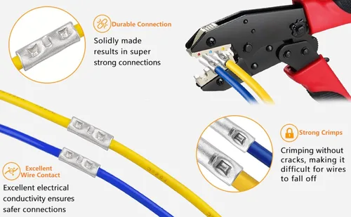 Miniatura 4 de SVAAR 24 PCS Conectores de Empalme a Tope de Calibre 6 No Aislados 6 AWG Conectores de Empalme a Tope Sin Aislamiento Kit de Reparación de Empalmes