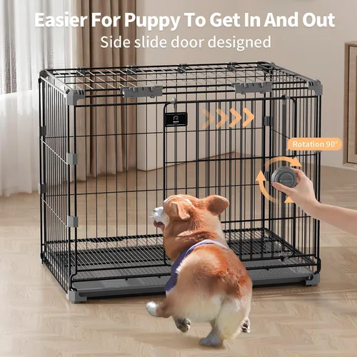 Miniatura 2 de Jaula para Perros Medianos, Perrera de Metal para Perros de 30 Pulgadas Interior Jaula de Alambre para Perros con Puerta Corredera y Bandeja