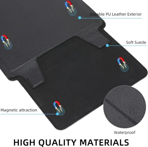 Miniatura 4 de Funda para portátil con soporte y alfombrilla de ratón 15-16 pulgadas Funda para portátil Funda para Chromebook Cubierta protectora de cuero