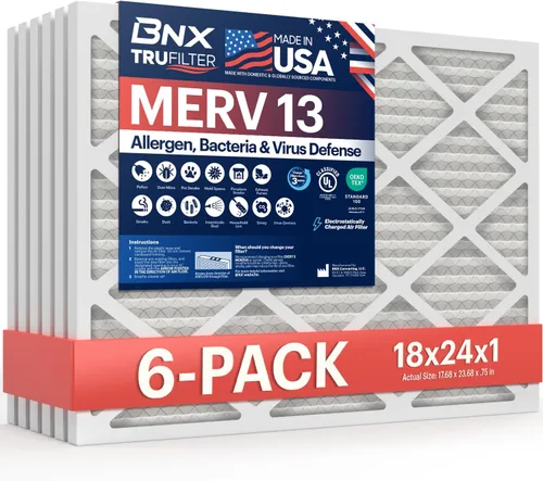 Miniatura 51 de BNX TruFilter - Filtro de aire 10 x 10 x 1 MERV 13, electrostático plisado, para aire acondicionado, HVAC y hornos, para alergias, polen, moho