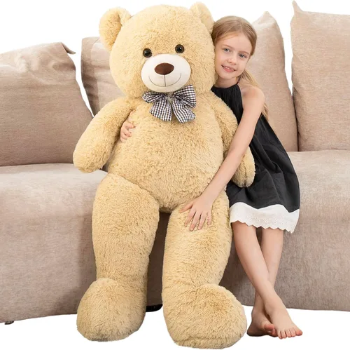 Miniatura 17 de MorisMos Oso de peluche gigante, regalo de oso gigante suave para niñas, novia en San Valentín, Navidad, cumpleaños, 47 pulgadas, azul Azul claro
