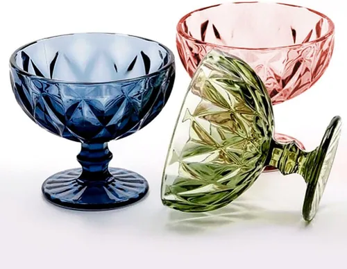 Miniatura 8 de Cuencos para servir Pink Cruise Postre Bowl 8.5 fl oz Tazón de helado Vajilla de vidrio