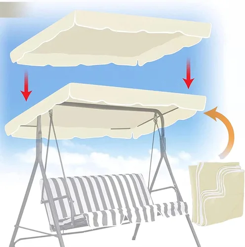 Miniatura 7 de Juego de fundas de repuesto para columpio de toldo, juego de repuesto para columpios de 2/3 plazas, protección para todo tipo de clima, columpios