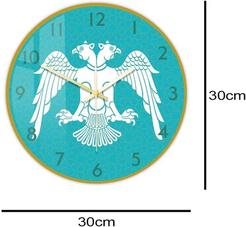 Miniatura 3 de The Geeky Days Reloj de pared de cuarzo silencioso de 12 pulgadas, selyúcida con diseño de águila de doble cabeza, diseño de impresión acrílica