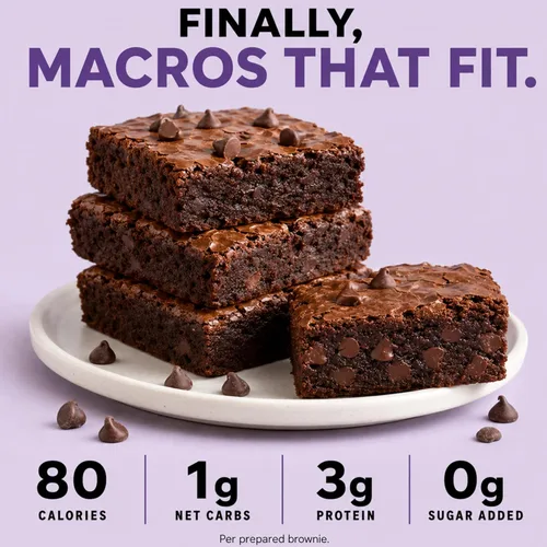 Miniatura 4 de FitBake Keto - Mezcla para hornear de brownie de dulce de azúcar baja en carbohidratos 0.04 oz de carbohidratos netos por porción Sin azúcar