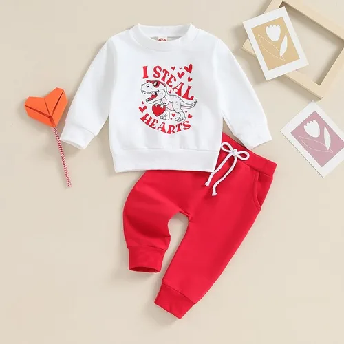 Miniatura 3 de Cevoerf Conjunto de sudadera y pantalones de Navidad para bebé niño con texto en inglés "Who Steal Your Christmas