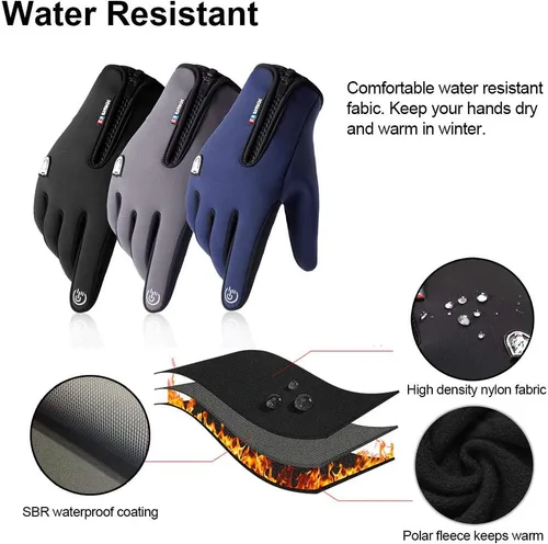 Miniatura 2 de Guantes de invierno para hombres y mujeres, guante térmico resistente al viento y al agua para clima frío, guantes con pantalla táctil para mantener