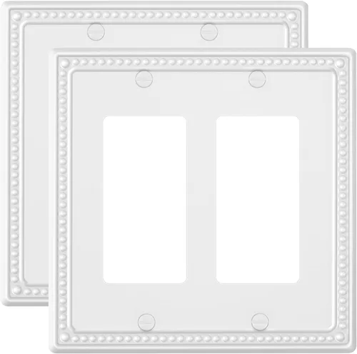 Miniatura 61 de Paquete de 4 placas de cubierta para interruptor de luz de palanca individual, cubiertas decorativas de perlas, placa de pared de metal almendra
