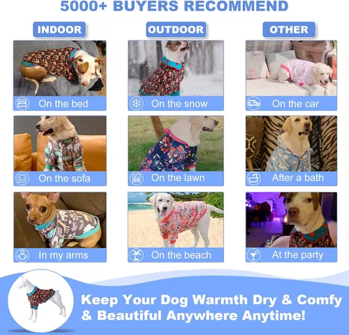 Miniatura 4 de LovinPet Ropa para Perros Grandes – Tela de Franela Cálida Menagerie Birch Berenjena Ropa para Perros, Suéter Actualizado para Perros, Abrigo
