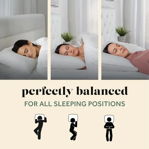 Miniatura 5 de ComfyDown Almohada de cama ComfyDream de mezcla de plumas 50/50 para dormir, funda de algodón egipcio, fabricada en Estados Unidos, tamaño Queen