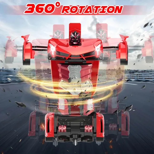 Miniatura 4 de Chridark Juguetes de Coche a Control Remoto - Coches RC Transformables para Niños, Juguetes de Coche Robot Transformable, Regalo de Juguetes