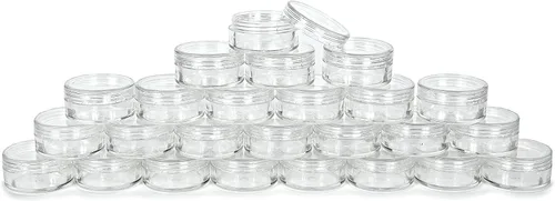 Miniatura 4 de 25 frascos de plástico transparentes Vivaplex, 0.35 onzas, contenedores cosméticos, con tapas