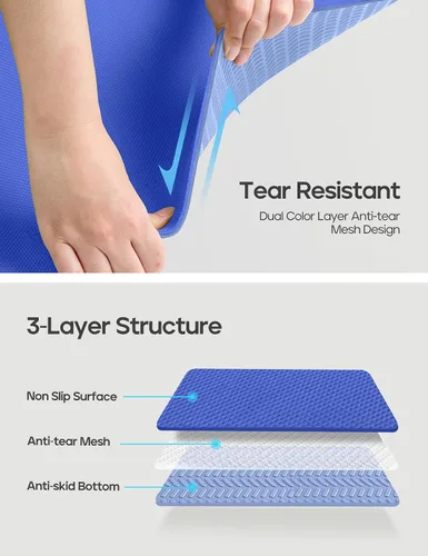 Miniatura 4 de Heathyoga Tapete de Yoga Antideslizante Ecológico, Sistema de Alineación Corporal, Material TPE Certificado por SGS - Superficie Texturizada