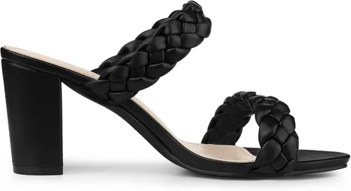Miniatura 7 de Allegra K Women's Braided Heeled Slip on Chunky Heel Slide Sandals