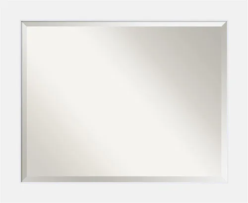 Amanti Art Espejo de baño de madera, espejo de pared blanco Corvino para usar como espejo de tocador de baño sobre el fregadero (27 x 33 pulgadas),