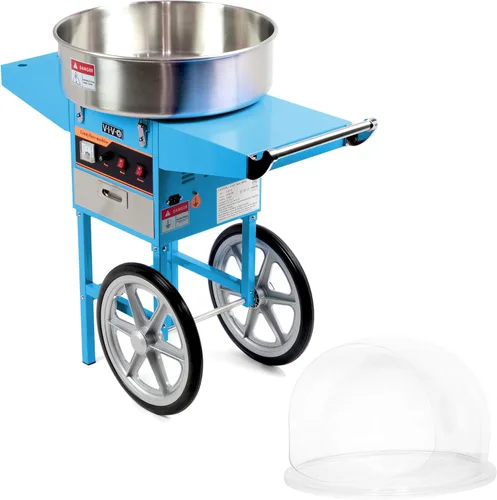 VIVO CANDY-KIT-2B - Carrito eléctrico para máquina de azúcar de algodón azul de 1030 W, máquina móvil de hilo dental de caramelo rodante de 20