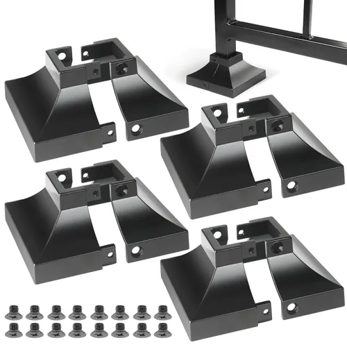 Miniatura 10 de Paquete de 4 cubiertas de base de poste de cubierta de aleación de aluminio (base de poste de 1 x 1 pulgada x 3.35 pulgadas), para pasamanos, Blanco