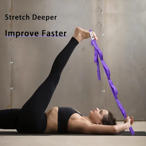 Miniatura 2 de Correa de estiramiento con bucles para yoga, correa de estiramiento para terapia física, correa de ejercicio no elástica para pilates, danza