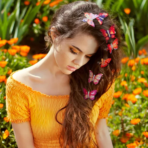 Miniatura 2 de Boao 18 pinzas para el cabello de mariposa con purpurina para niñas, adolescentes y mujeres, accesorios para el cabello (estilo delicado)