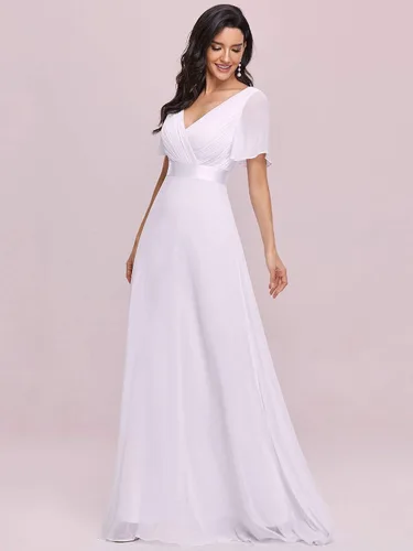 Miniatura 5 de Ever-Pretty 09890 - Vestido largo de noche con cuello en V y mangas cortas para mujer