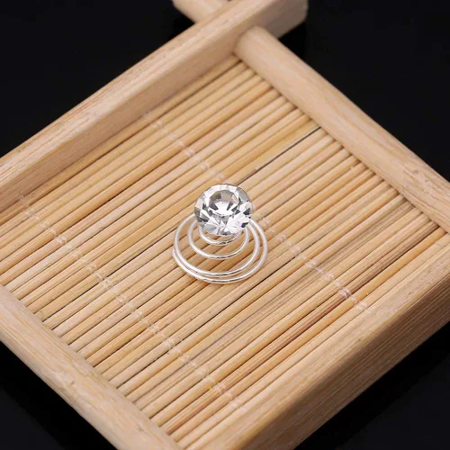 Miniatura 3 de Vpang 20 horquillas espirales para el cabello, espirales, espirales, bobinas para el cabello, pinzas para el cabello para boda, novia, diamantes