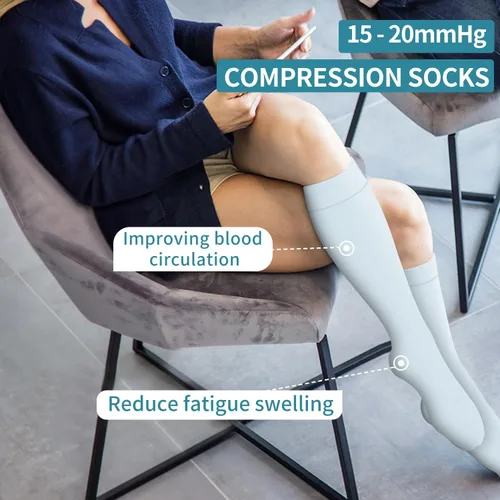 Miniatura 54 de Calcetines de compresión para mujeres y hombres (3 pares) – El mejor apoyo para enfermeras, correr, senderismo, recuperación y calcetines de vuelo