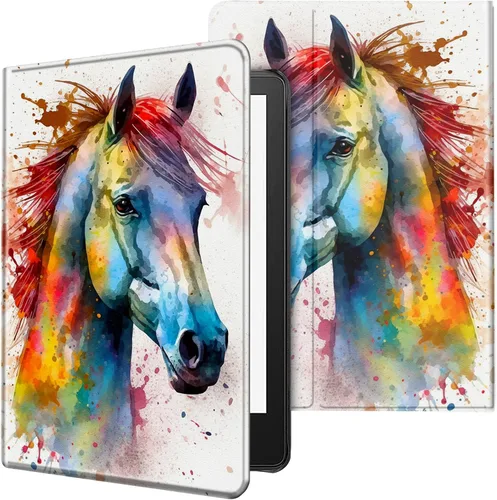 Miniatura 37 de Funda para tablet Kindle Fire 7 2019/2017 lanzamiento 9ª/7ª generación 7 pulgadas, ligera, protectora de piel sintética, cubierta inteligente