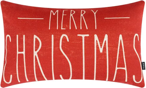 Miniatura 13 de TRENDIN PL1064TR - Funda de almohada navideña de 12 x 20 pulgadas, decoración de Navidad, de lino, rectangular, decorativa, lumbar, para cintura, 12