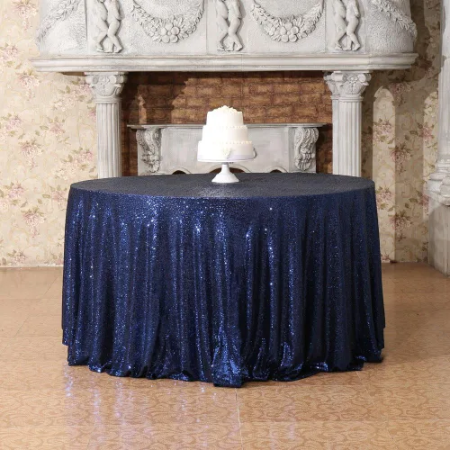 Miniatura 170 de PartyDelight Mantel de lentejuelas redondo de 50 pulgadas, color dorado claro, adorno de mesa para decoración de bodas, fiestas, cumpleaños