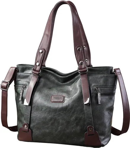 Miniatura 21 de Bolsos y carteras para mujer, bolso de mano de cuero vegano para mujer, bolso de hombro, bolso de viaje con compartimentos