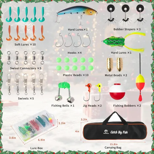 Miniatura 2 de Juego de caña de pescar para niños, caña de pescar telescópica portátil y carrete combo completo para niños, niñas, principiantes, jóvenes Naranja