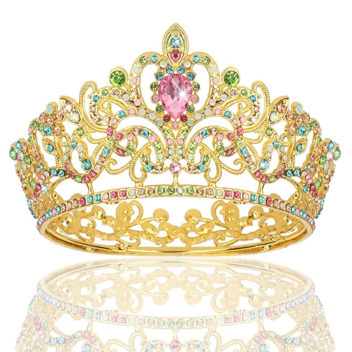 Miniatura 11 de CIEHER Corona pequeña negra para niñas, tiara de princesa, decoración de pastel de cumpleaños