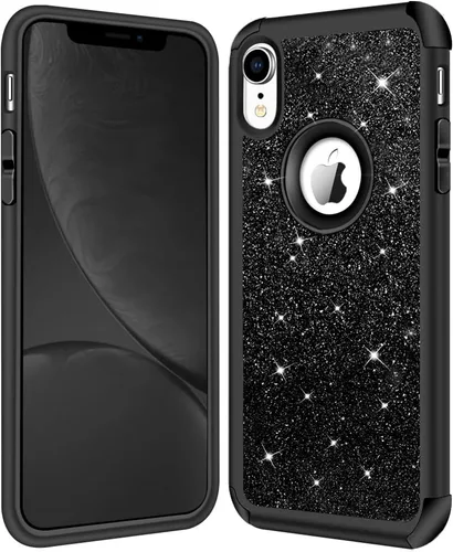 Miniatura 6 de Hython Compatible con Funda para iPhone XR, Protector Defensor de Cuerpo Completo de Servicio Pesado con Purpurina Brillante Reluciente, Carcasa