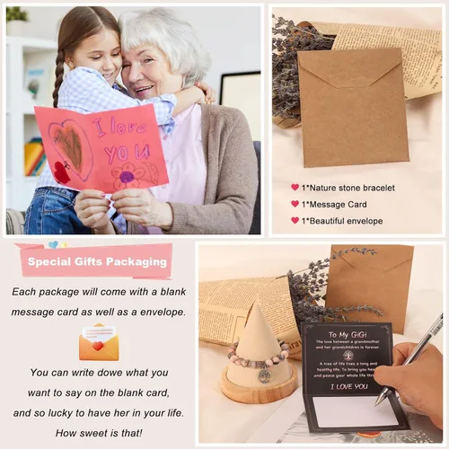 Miniatura 6 de Yeshen Regalos para tía, mamá, mamá, gigi, abuela, mimi, nana, hermana, mejor amiga, sobrina, madrina, novia, esposa, alma gemela, pulsera de piedra