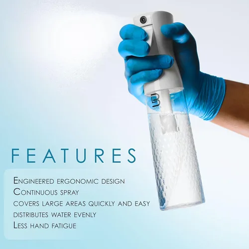 Miniatura 4 de L3 Botella de spray biselada – Spray continuo con un patrón de niebla fina – Suministros para peluqueros y peluqueros – Menos fatiga de la mano