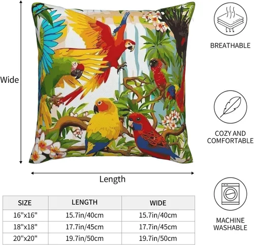 Miniatura 4 de ChangQingArt Fundas de almohada de lino y algodón de 18 x 18 pulgadas, fundas de cojín cuadradas para sofá cama