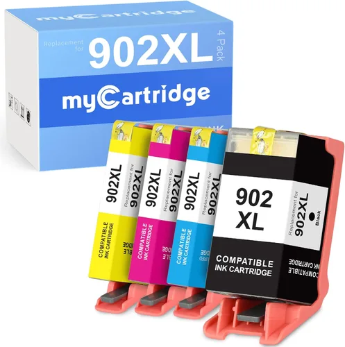 myCartridge Cartucho de tinta remanufacturado de repuesto para HP 902XL para usar con Officejet Pro 6978 6968 6958 6950 6960 6970 6975 (negro, cian,