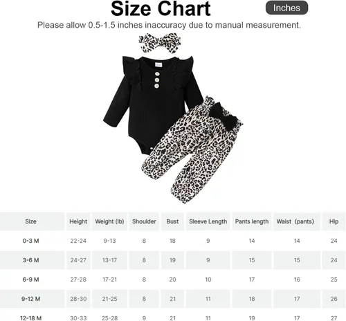 Miniatura 7 de PATPAT Baby Girl Clothes Long Sleeve Outfits Set Baby Girl Trousers Set