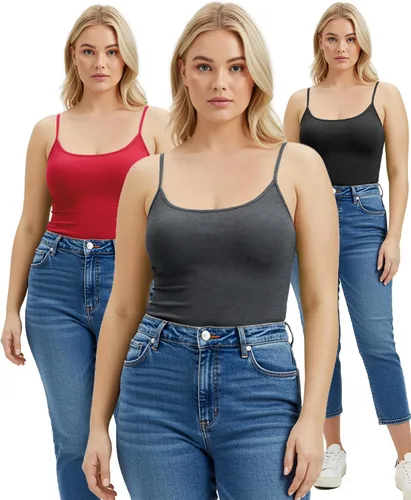 Miniatura 262 de Emmalise Camisola larga casual básica para mujer, con tirantes ajustables, top en capas