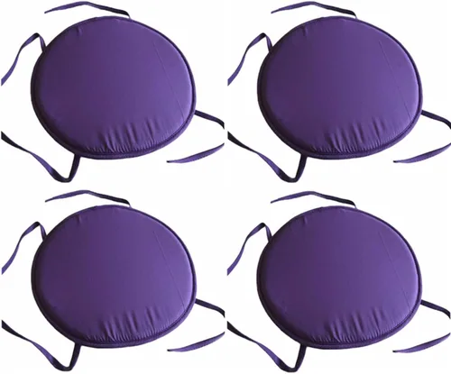 Miniatura 12 de Womenyiaor Juego de 4 cojines redondos para sillas para interiores y exteriores, con lazos, juego de bistró, almohadillas para sillas de comedor