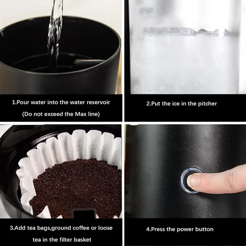 Miniatura 4 de Máquina de té helado y sistema de preparación de café helado con jarra de 2 cuartos, perfecto para té con infusión de frutas, limonada, agua