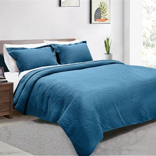 Miniatura 12 de Threadmill Juego de edredón individual – Ropa de cama de algodón y bambú suave y ligera juego de edredón de verano de 2 piezas – Colcha de diseño